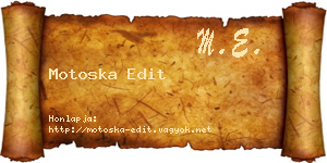 Motoska Edit névjegykártya